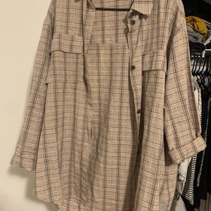 Zara Beige Checkered Shirt